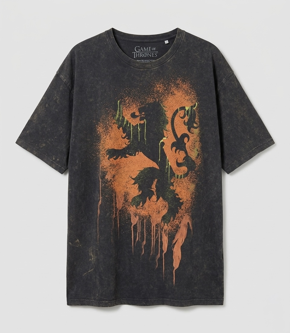 GAME OF THRONES GRAPHIC WASHED T-SHIRT