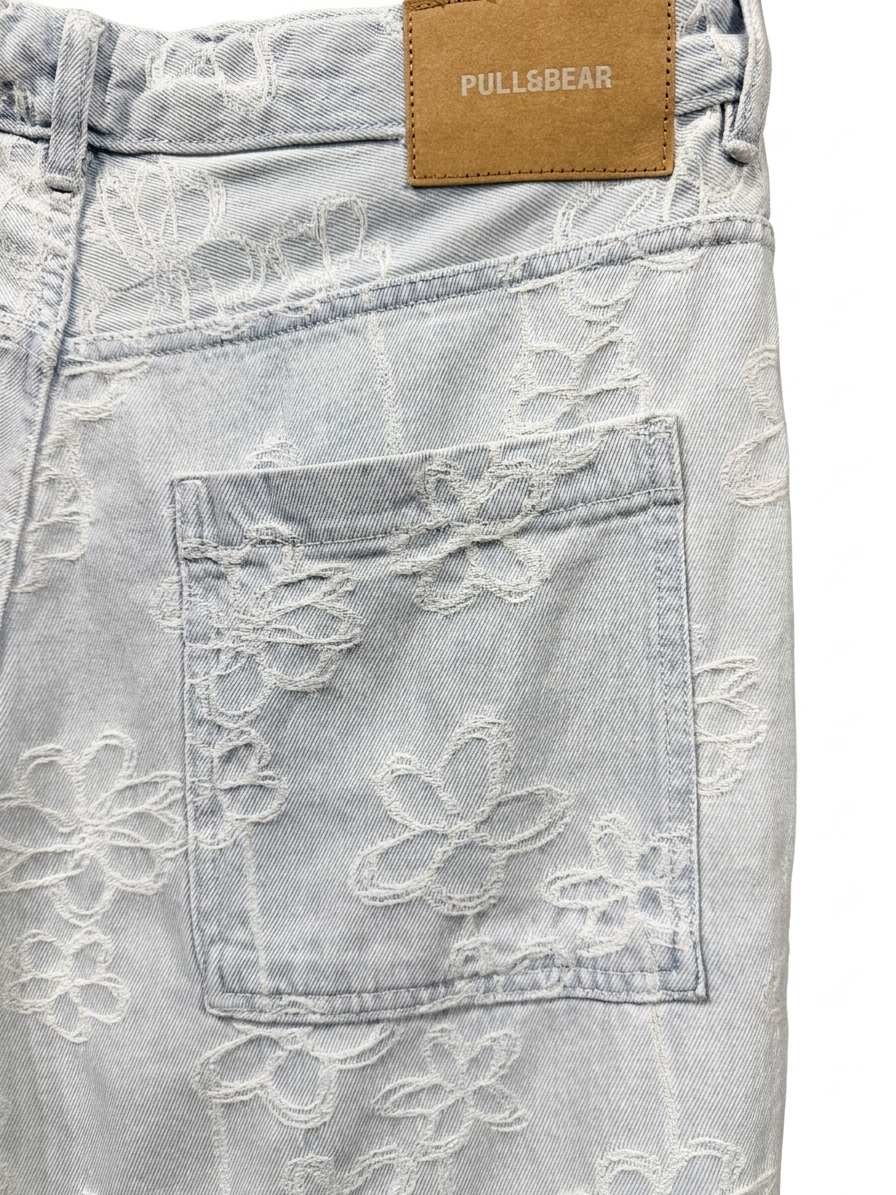 FLORAL BAGGY DENIM BERMUDA SHORTS — 4