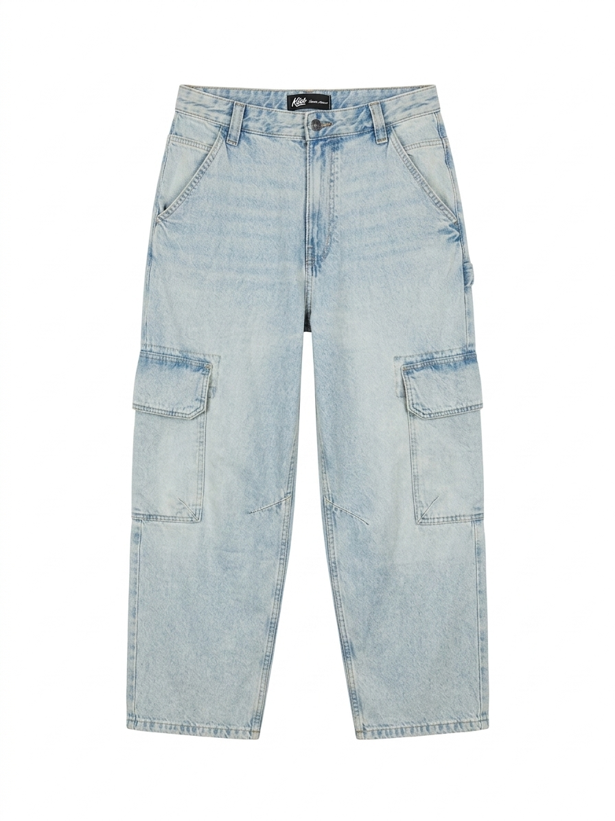 SKATER FIT CARGO JEANS
