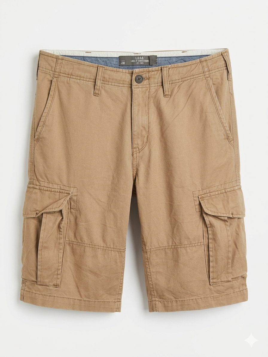 LOOSE FIT CARGO BERMUDA SHORTS