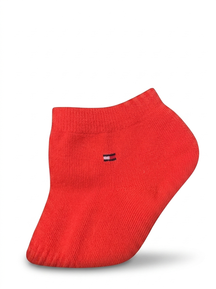 TOMMY HILFIGER RED 3-PACK COTTON SOCKS — 2