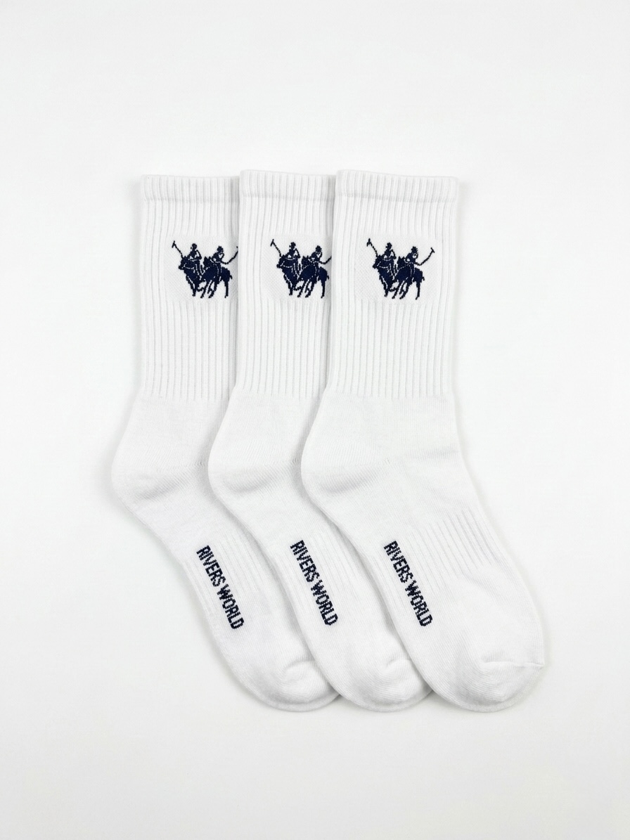 RIVERS WORLD ORANGE 3-PACK CREW SOCKS