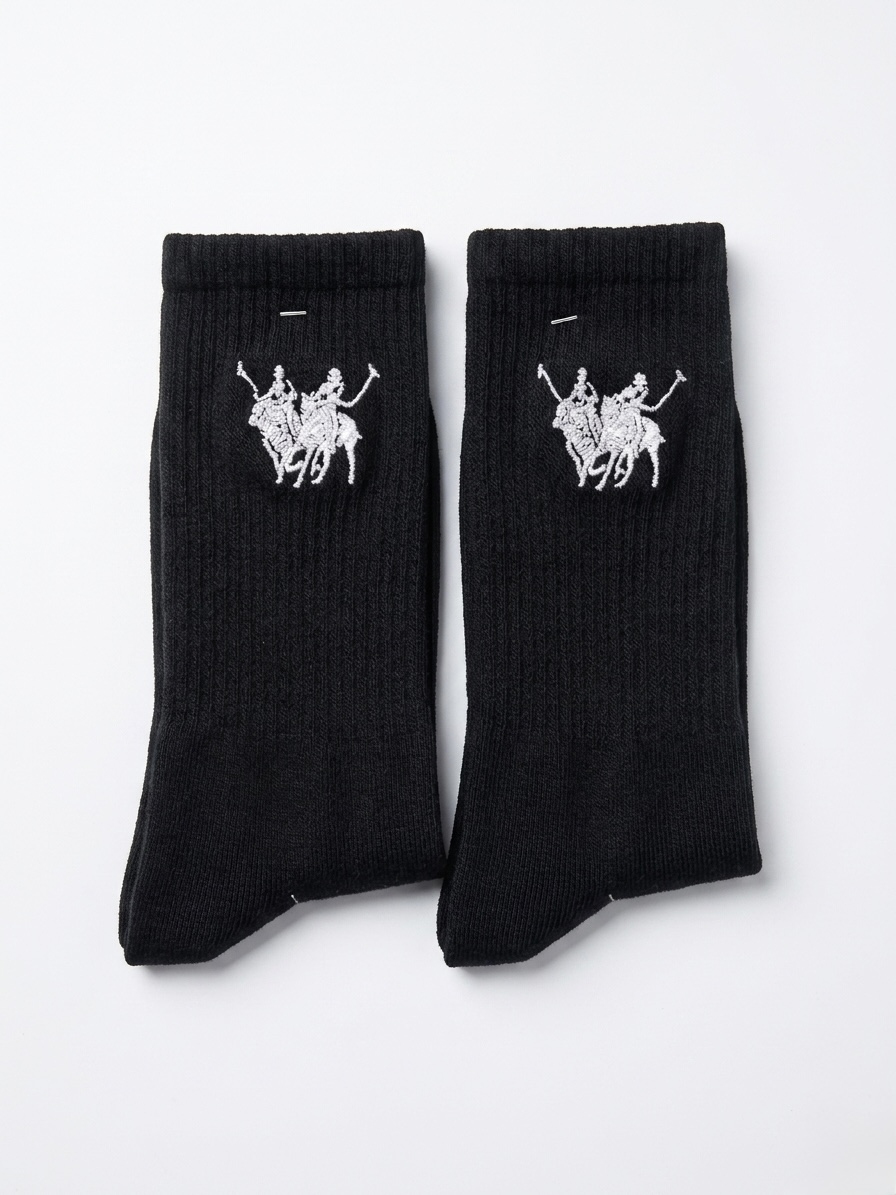 RIVERS WORLD BLACK 2-PACK CREW SOCKS — 2