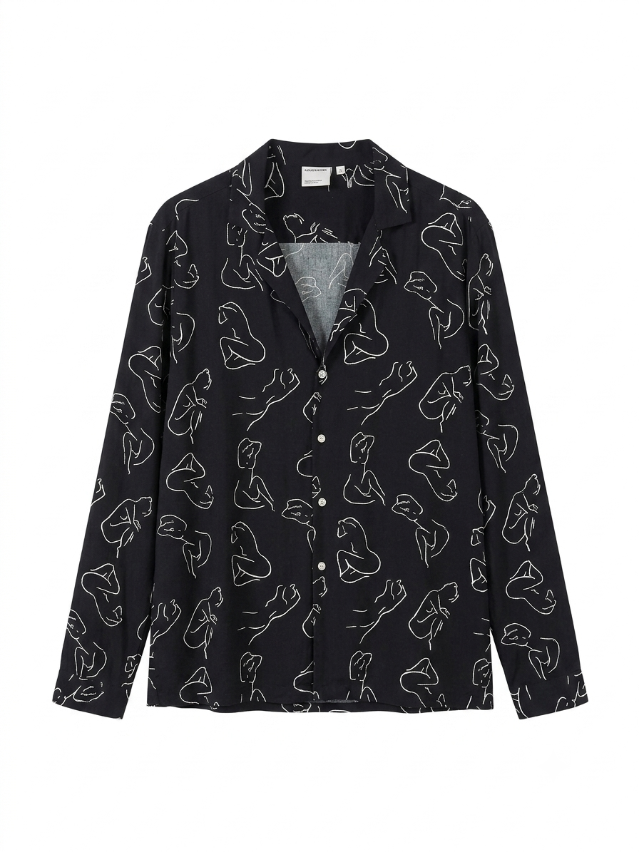 ABSTRACT LINE ART PRINT SHIRT