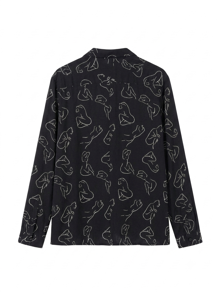 ABSTRACT LINE ART PRINT SHIRT — 3