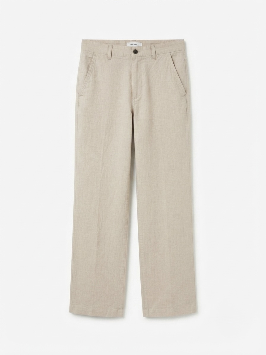RELAXED FIT LINEN/COTTON PANTS