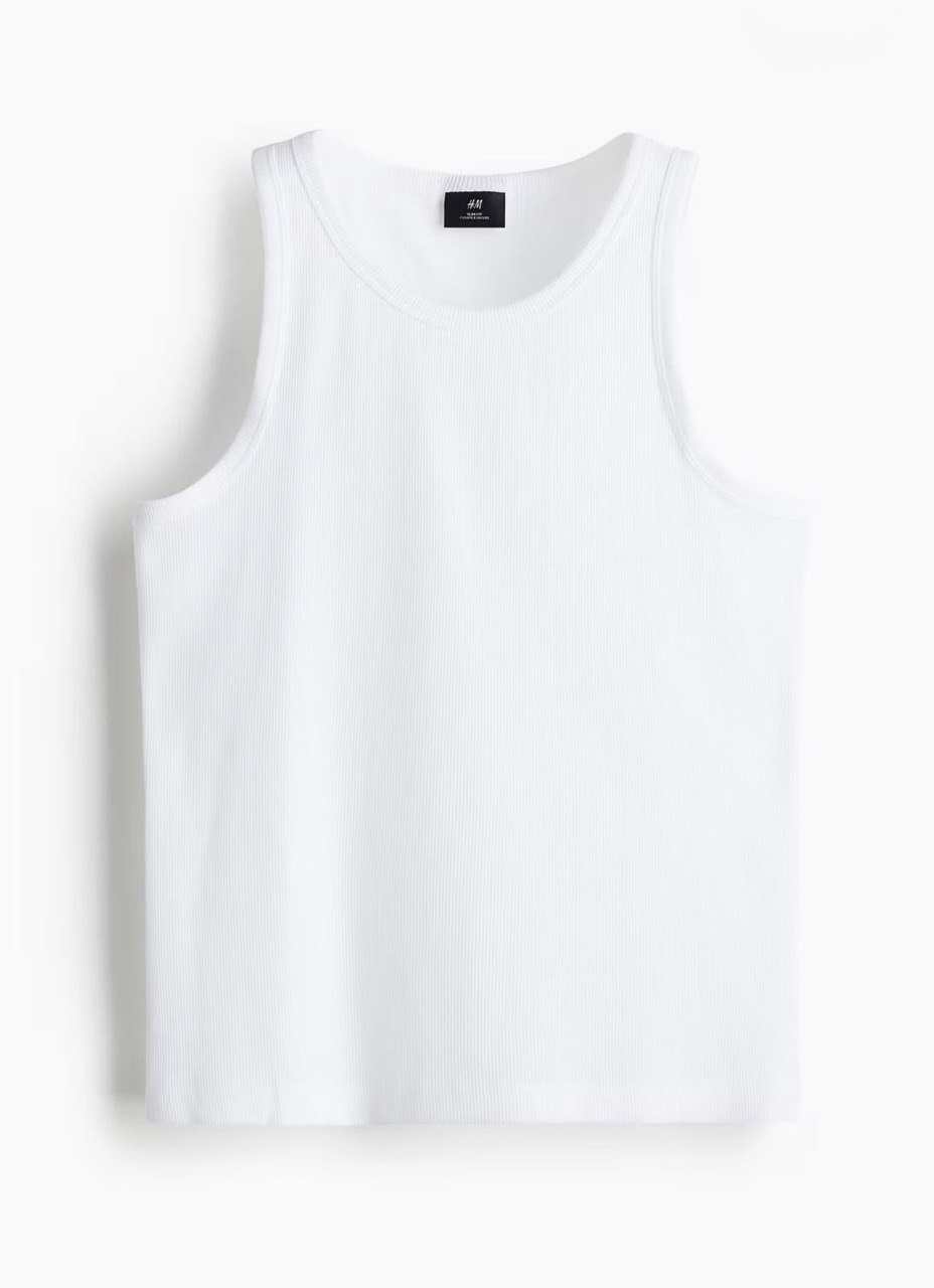 RIBBED COTTON TANK TOP