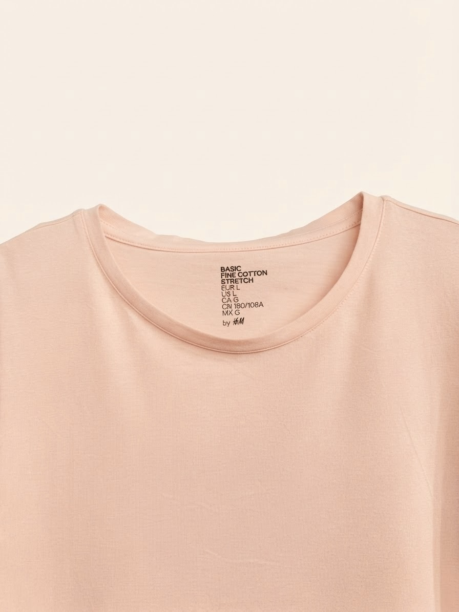 BASIC FINE COTTON STRETCH T-SHIRT — 2