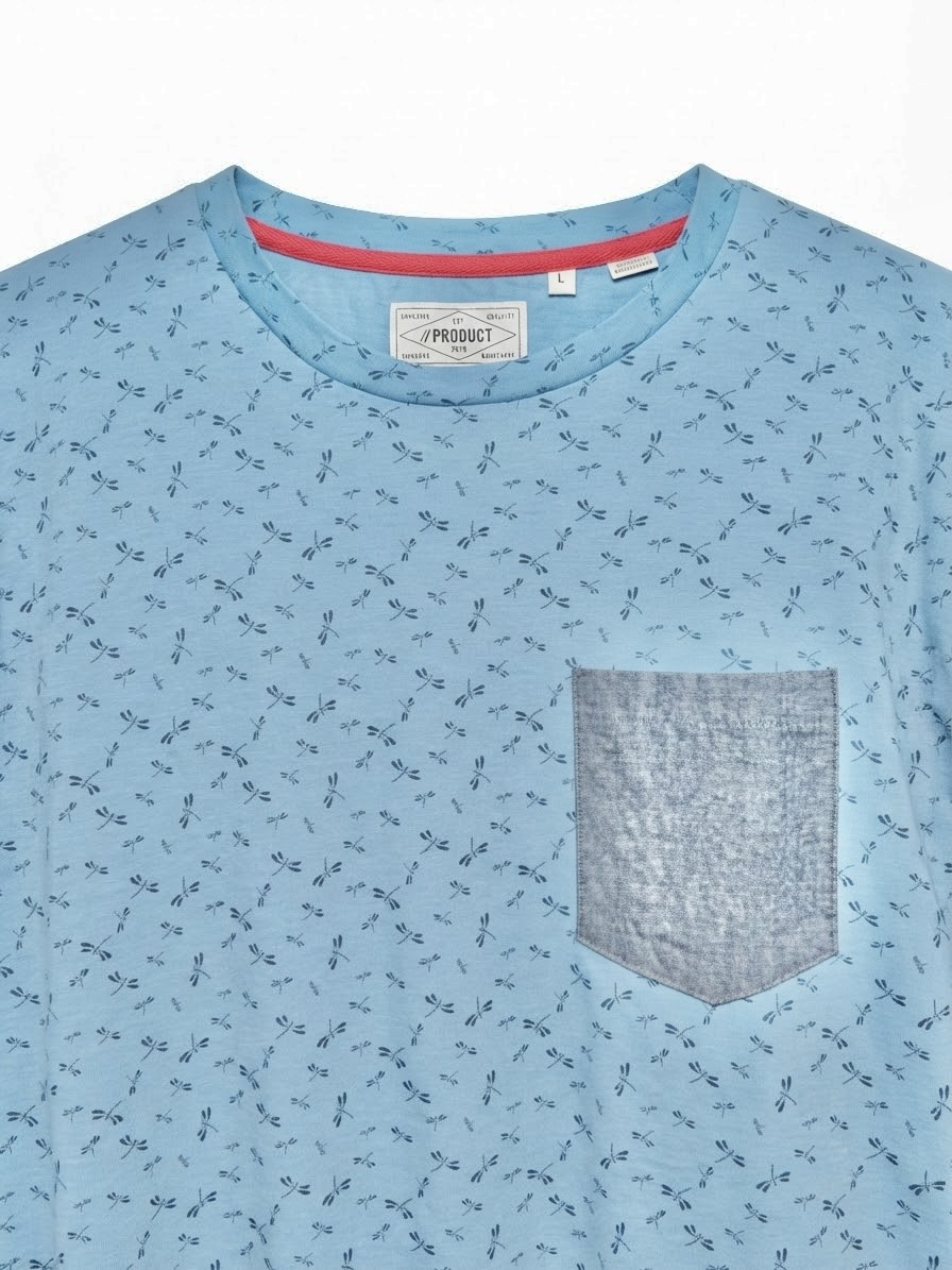 DRAGONFLY PRINT POCKET T-SHIRT — 2