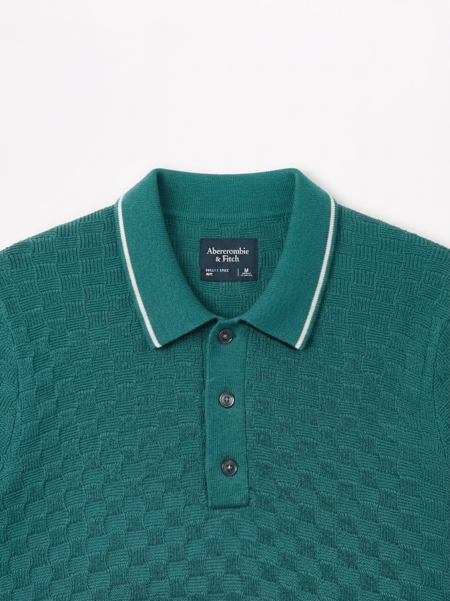 TEXTURED KNIT POLO SHIRT — 2