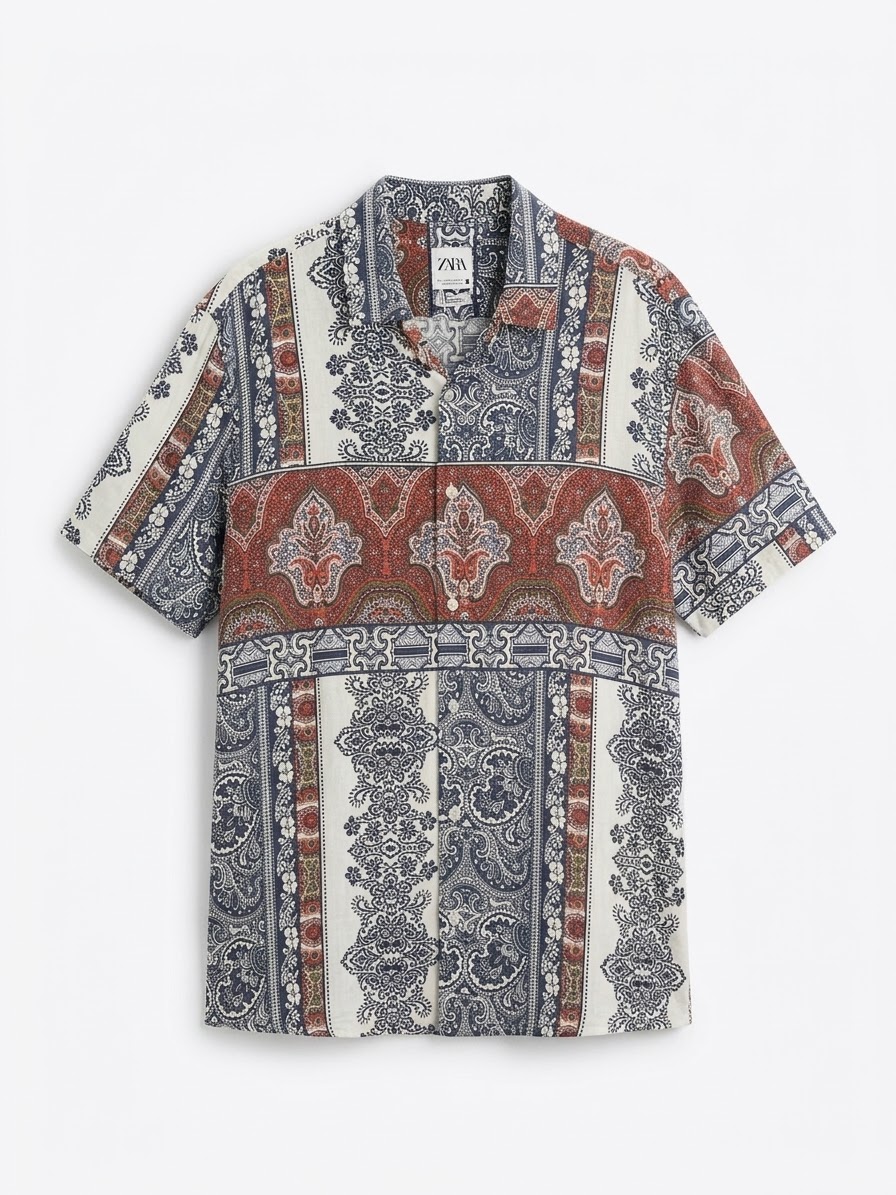 PAISLEY PRINT SHORT-SLEEVE SHIRT