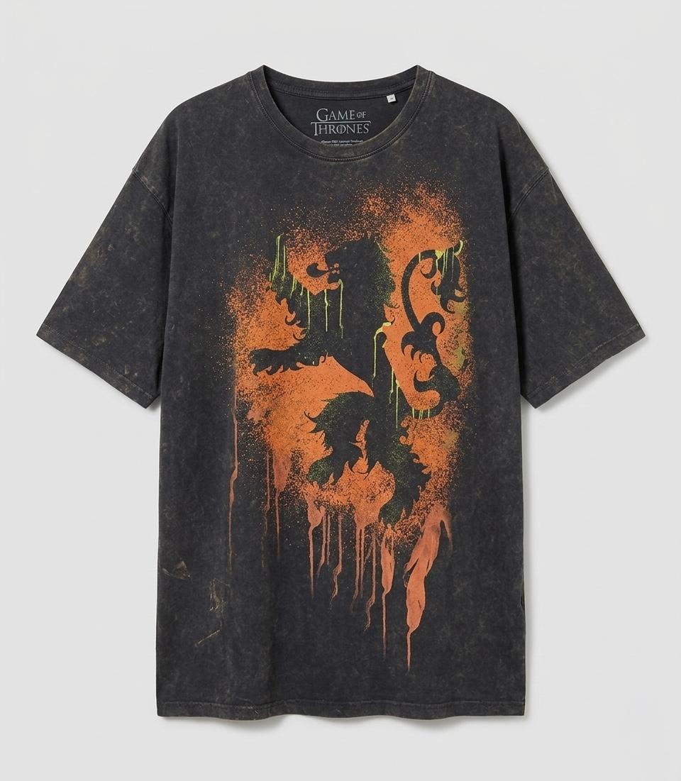GAME OF THRONES GRAPHIC WASHED T-SHIRT