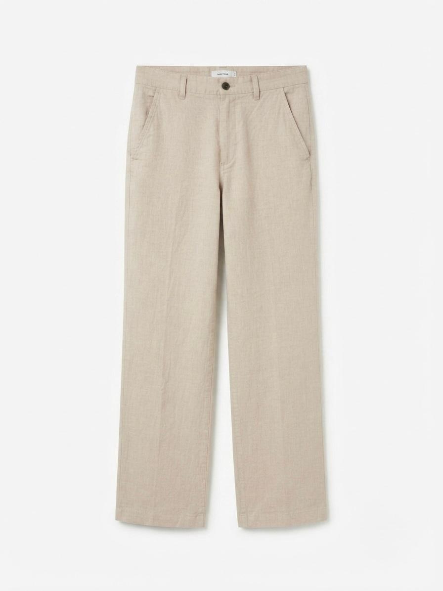 RELAXED FIT LINEN/COTTON PANTS
