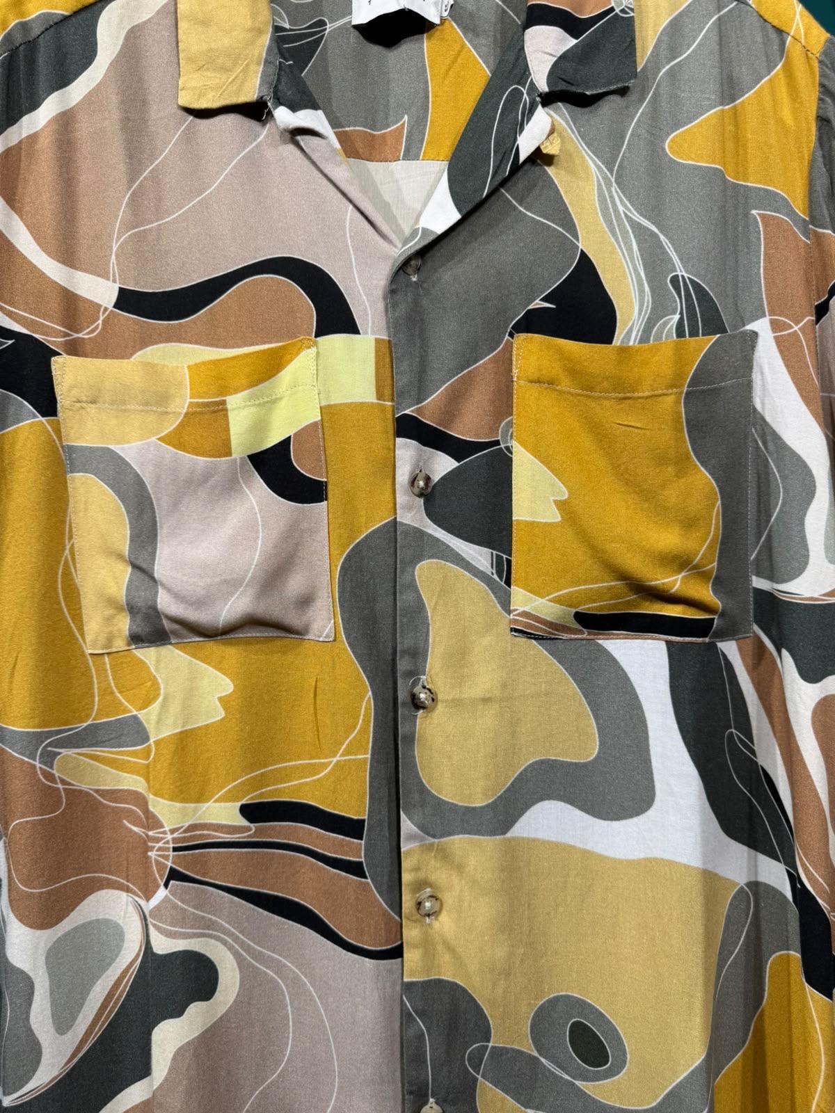 ABSTRACT PRINT TWO-POCKET SHIRT — 3