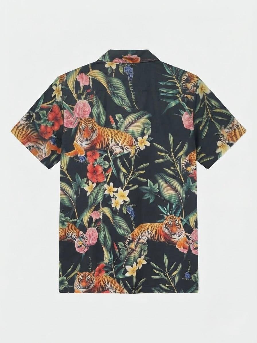 TIGER PRINT SLIM FIT SHIRT — 3