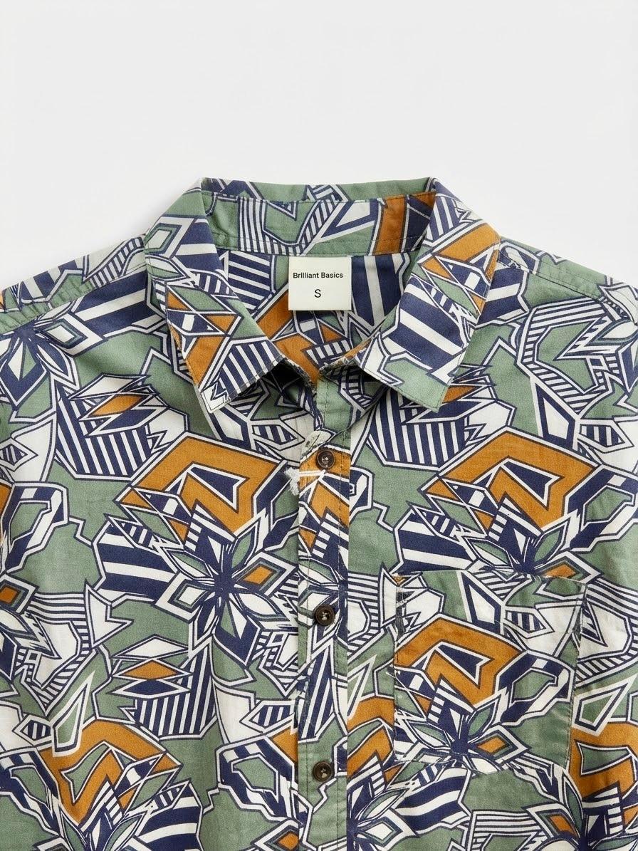 GEOMETRIC ABSTRACT PRINT SHIRT — 2
