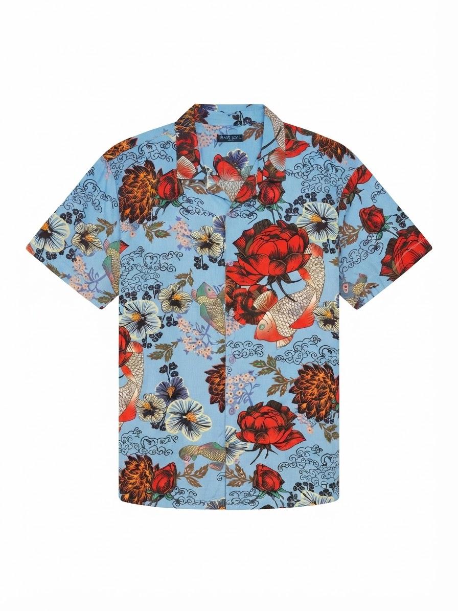 KOI FLORAL PRINT SHIRT
