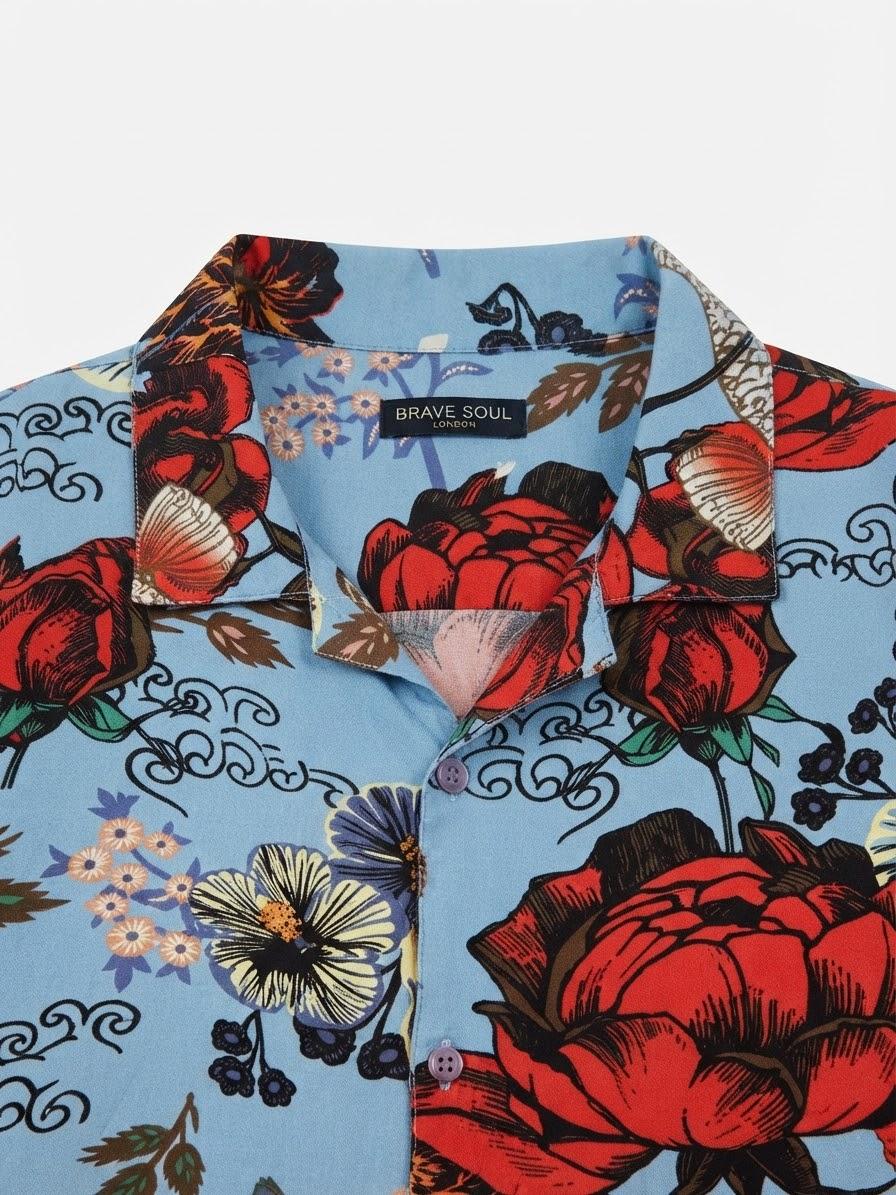 KOI FLORAL PRINT SHIRT — 2