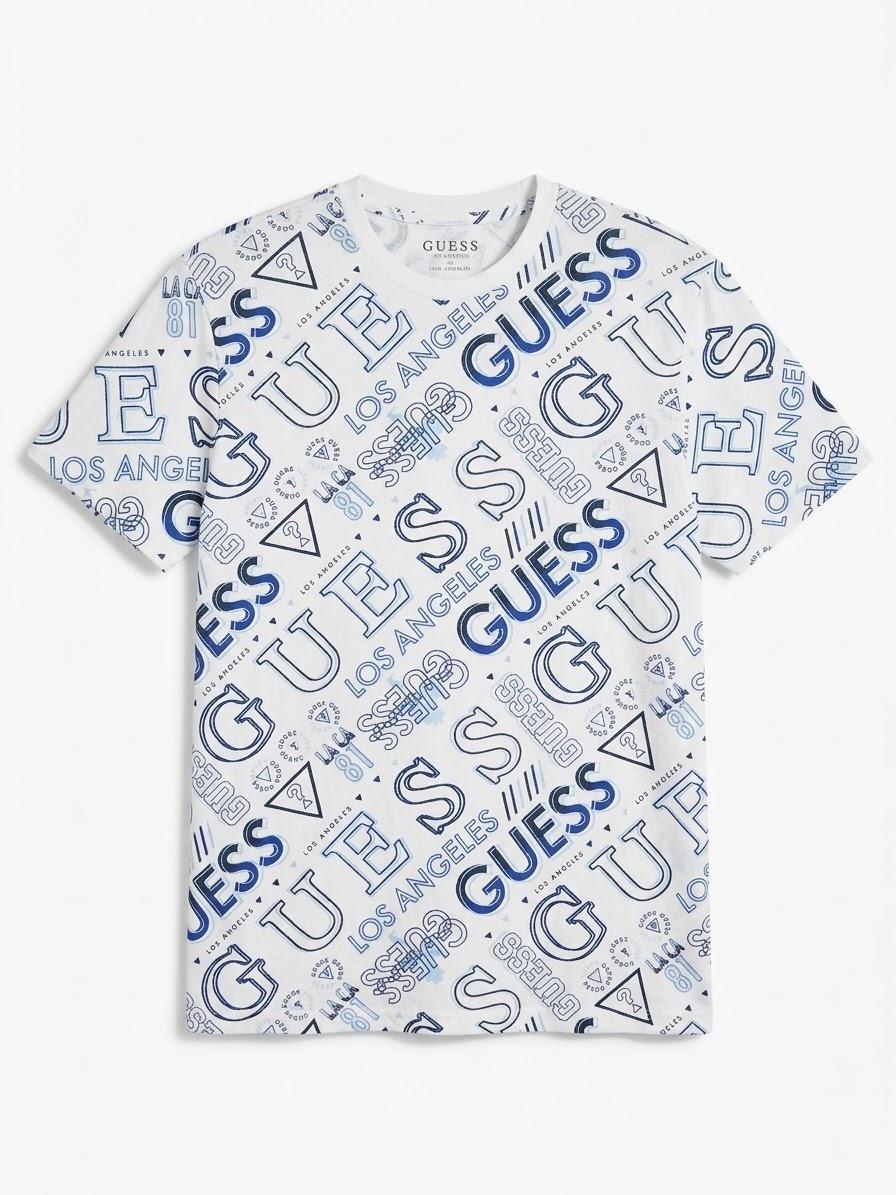 GUESS ALL-OVER LOGO PRINT T-SHIRT