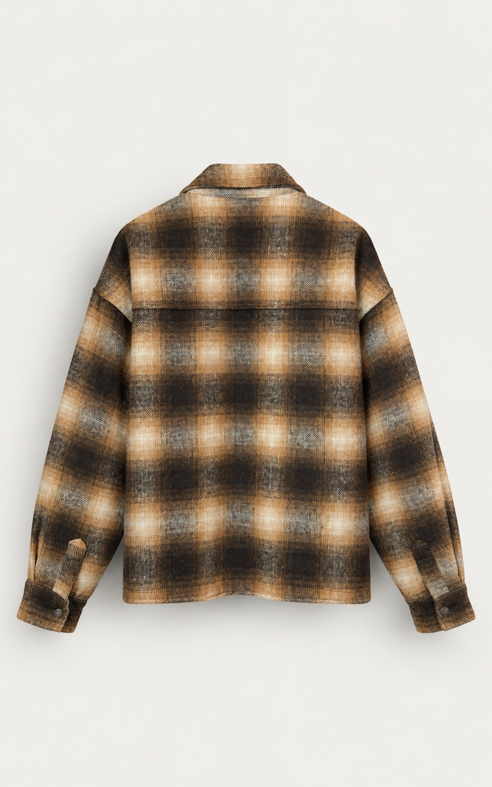 BROWN CHECK OVERSHIRT — 4