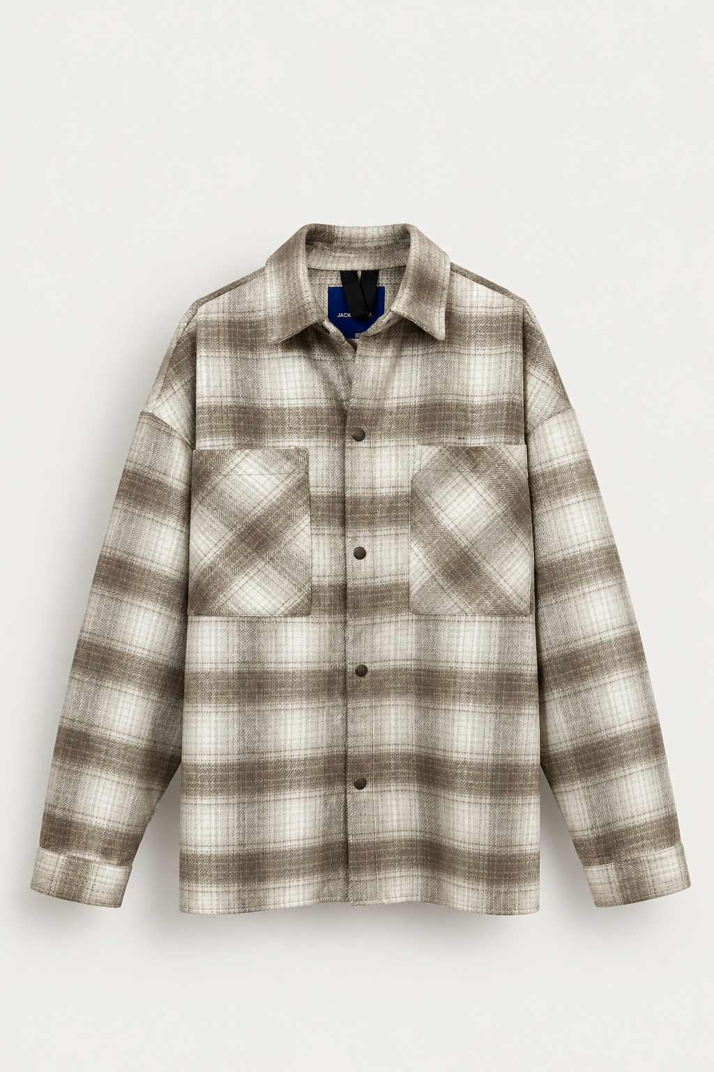 BEIGE CHECK OVERSHIRT