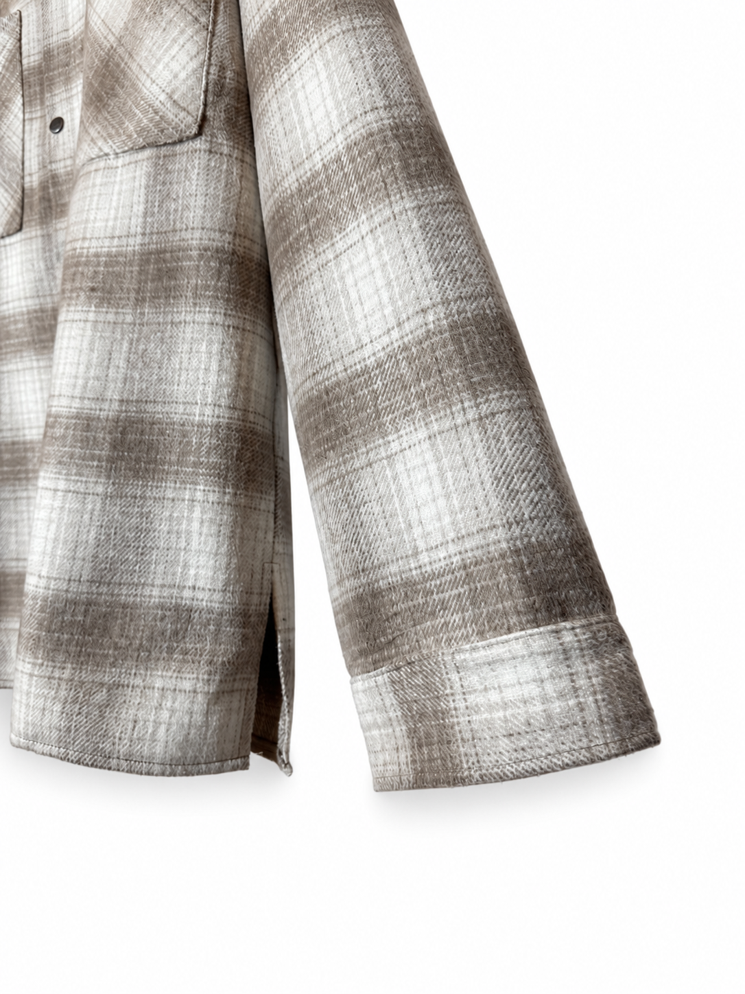 BEIGE CHECK OVERSHIRT — 3