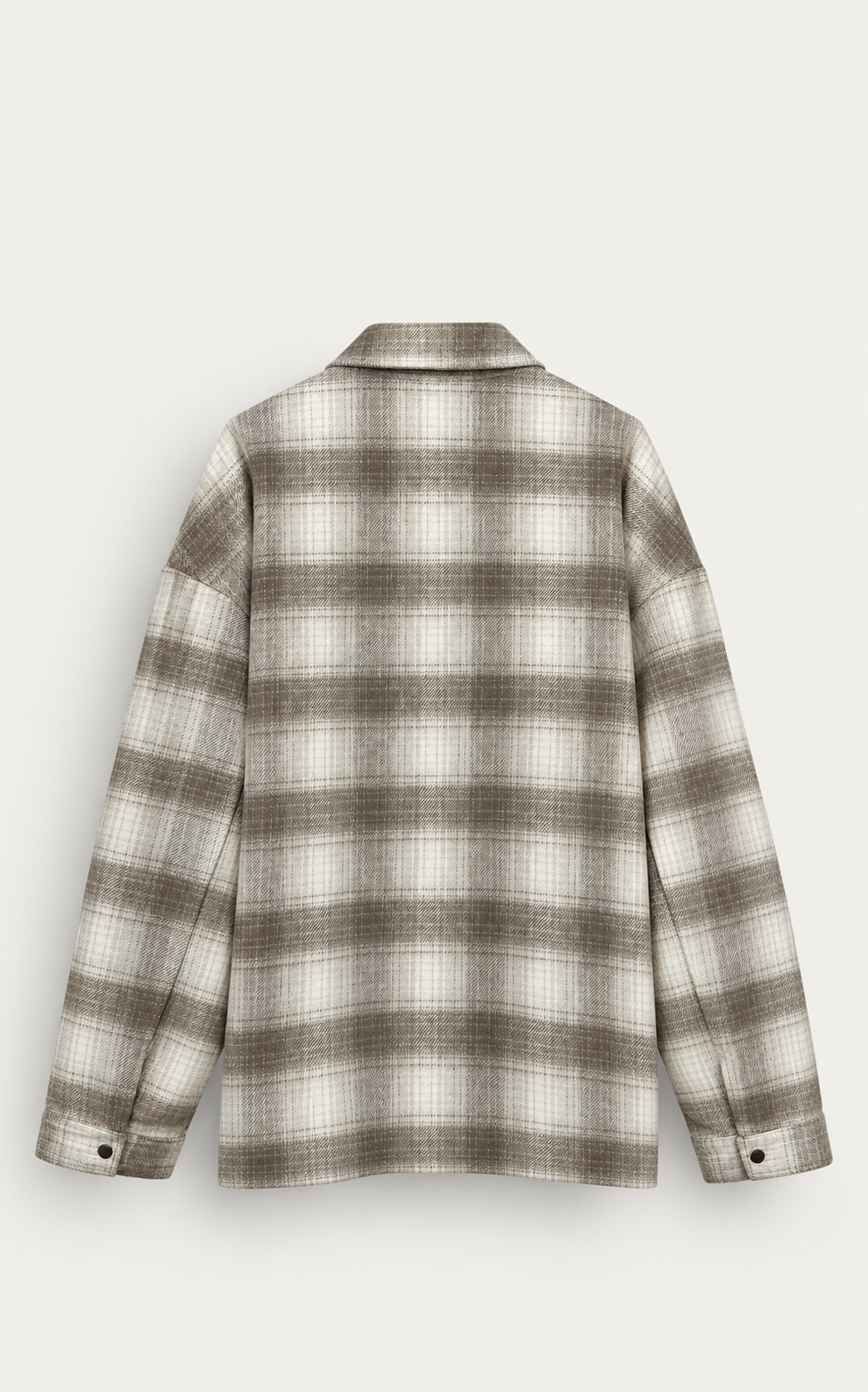 BEIGE CHECK OVERSHIRT — 4