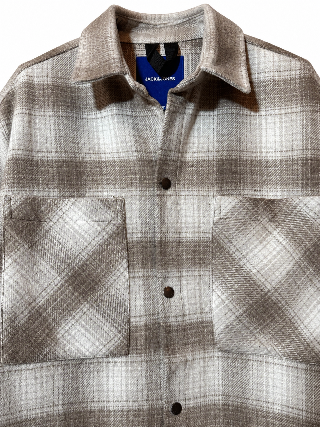 BEIGE CHECK OVERSHIRT — 2