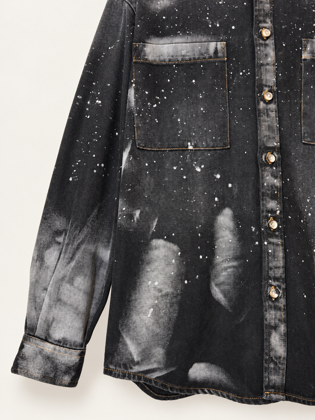 DISTRESSED PAINT SPLATTER DENIM OVERSHIRT — 3