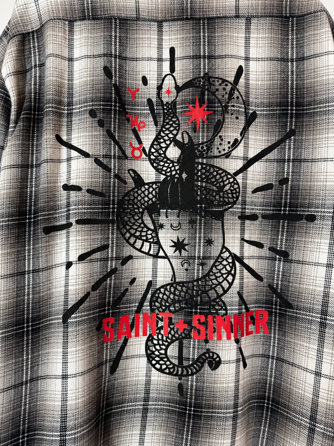 GRAPHIC BACK PRINT CHECK OVERSHIRT — 2