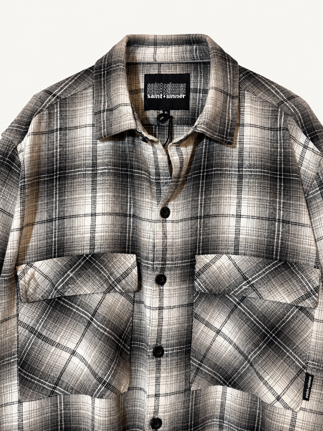 GRAPHIC BACK PRINT CHECK OVERSHIRT — 4