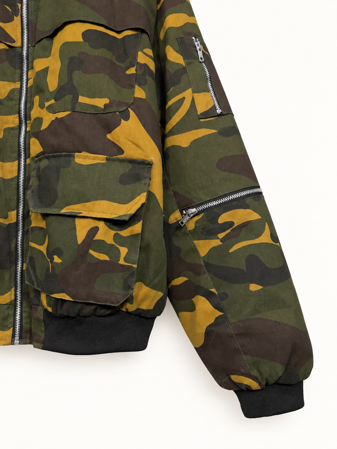 CAMOUFLAGE MULTI-POCKET BOMBER JACKET — 2