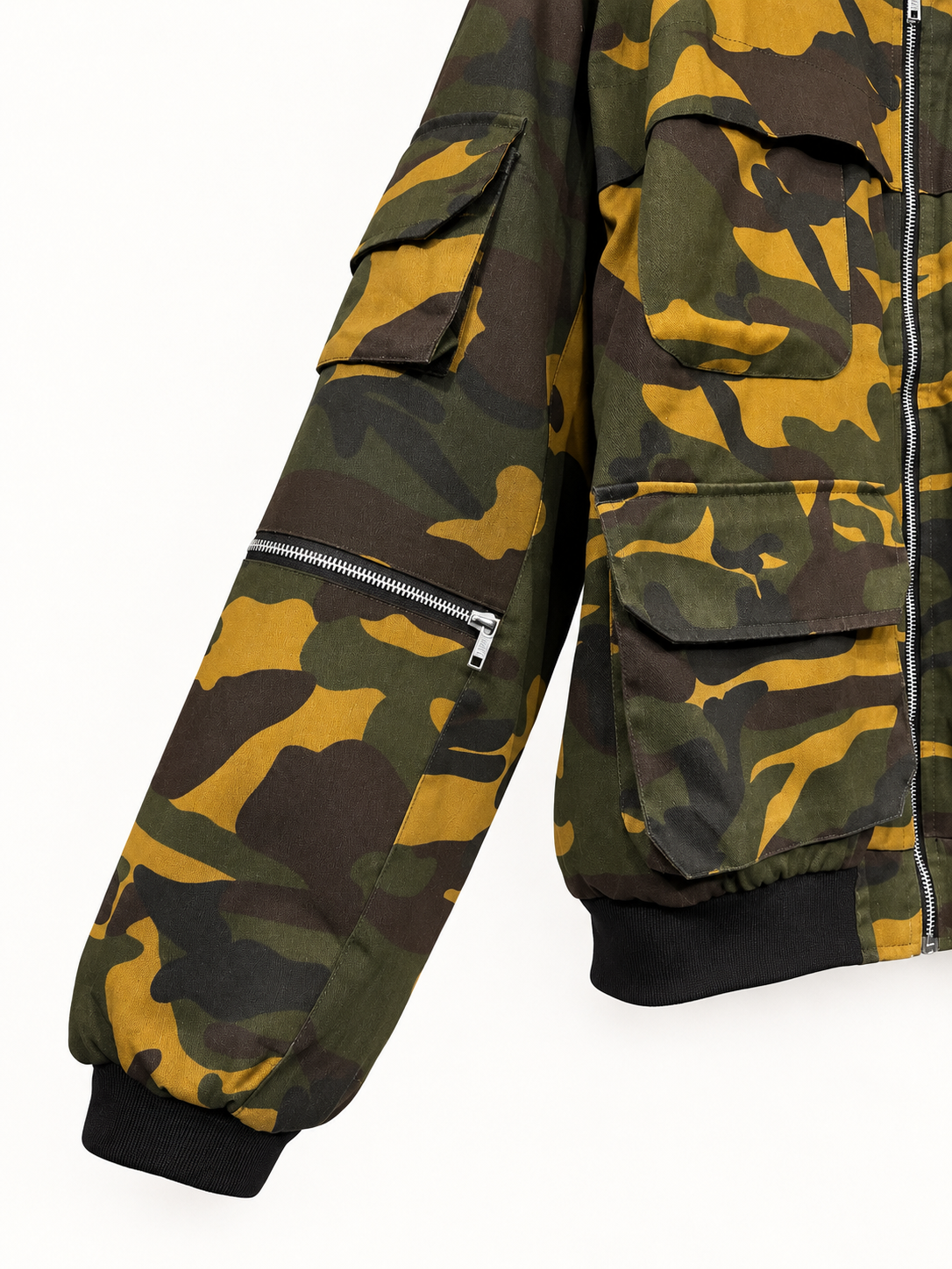CAMOUFLAGE MULTI-POCKET BOMBER JACKET — 3