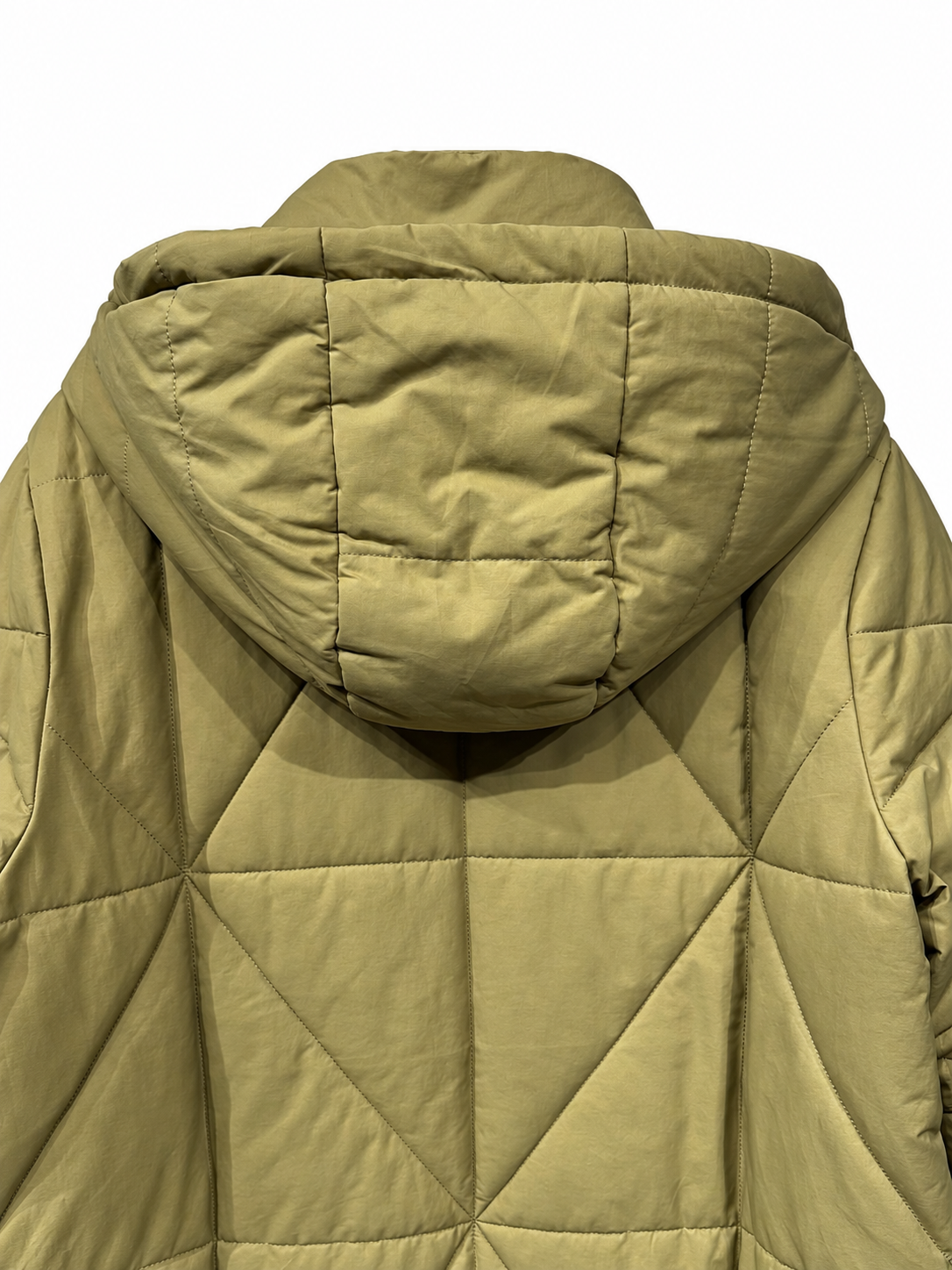 Olive Quilted Hooded Coat — 5