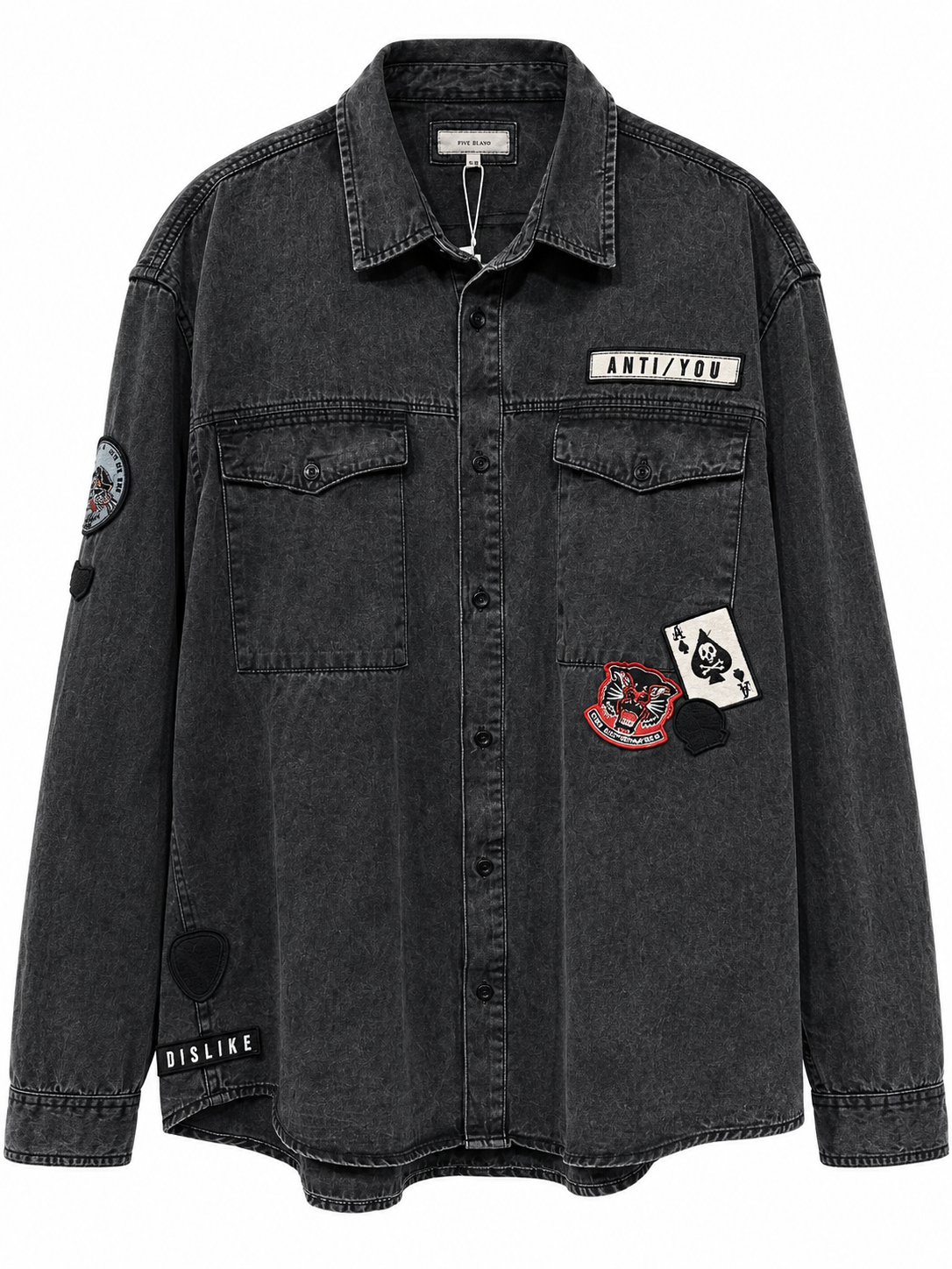 Washed Black Denim Overshirt