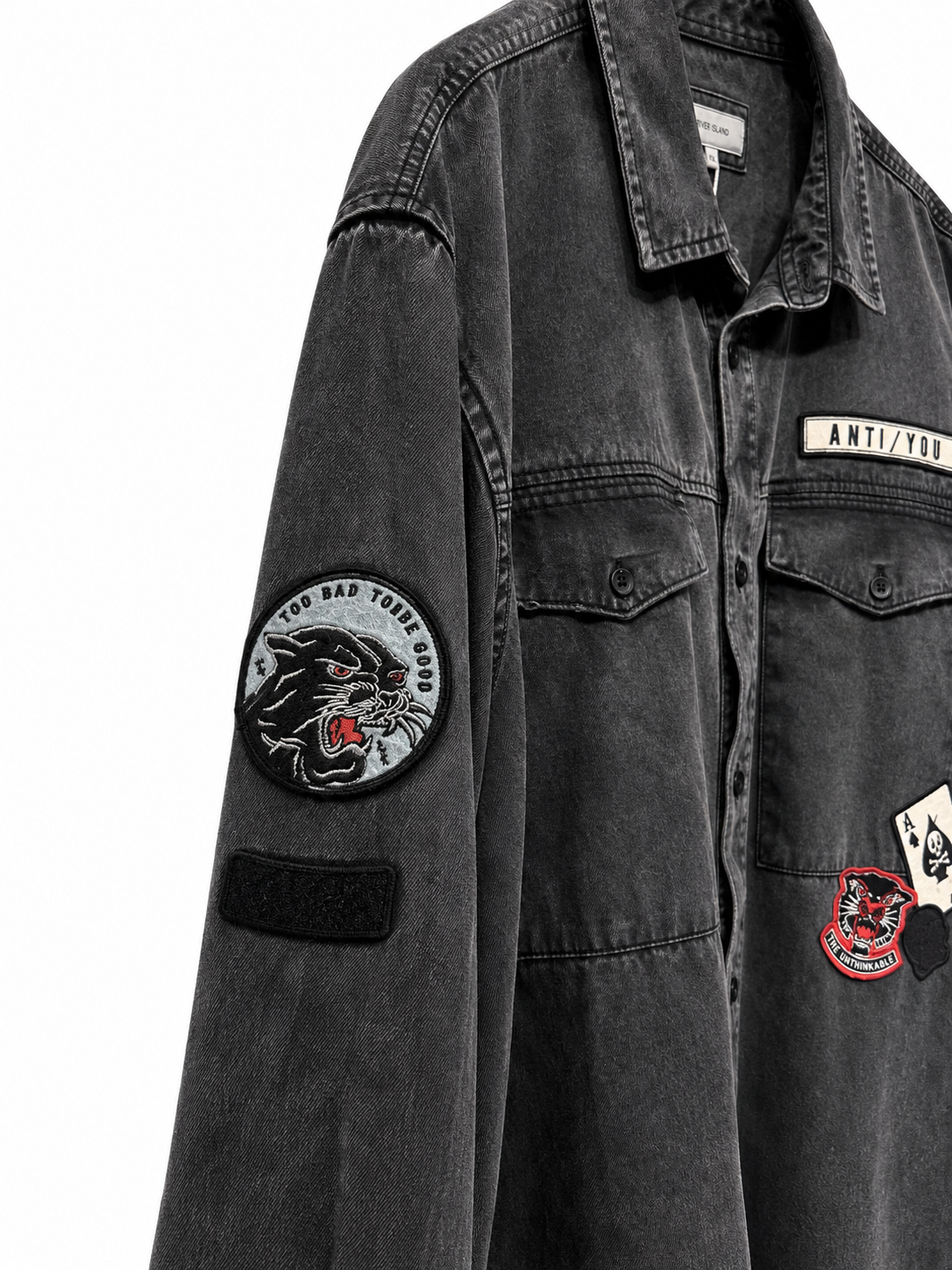 Washed Black Denim Overshirt — 2
