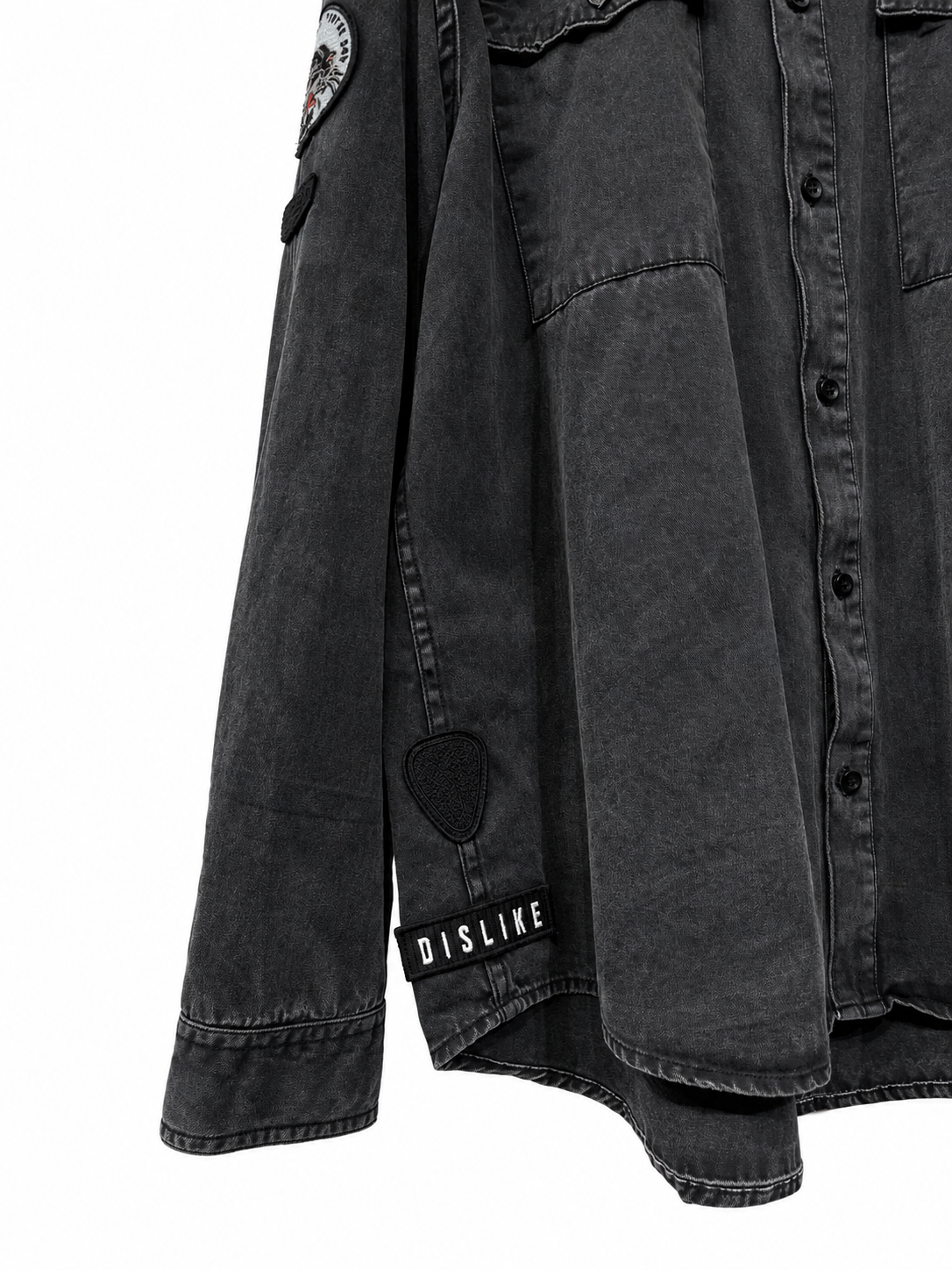 Washed Black Denim Overshirt — 4