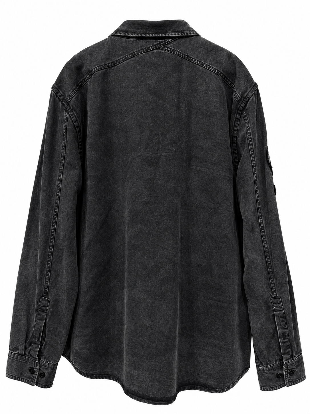 Washed Black Denim Overshirt — 5