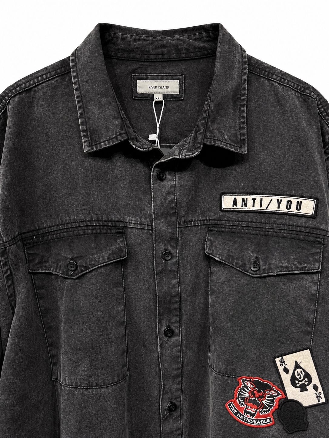 Washed Black Denim Overshirt — 3