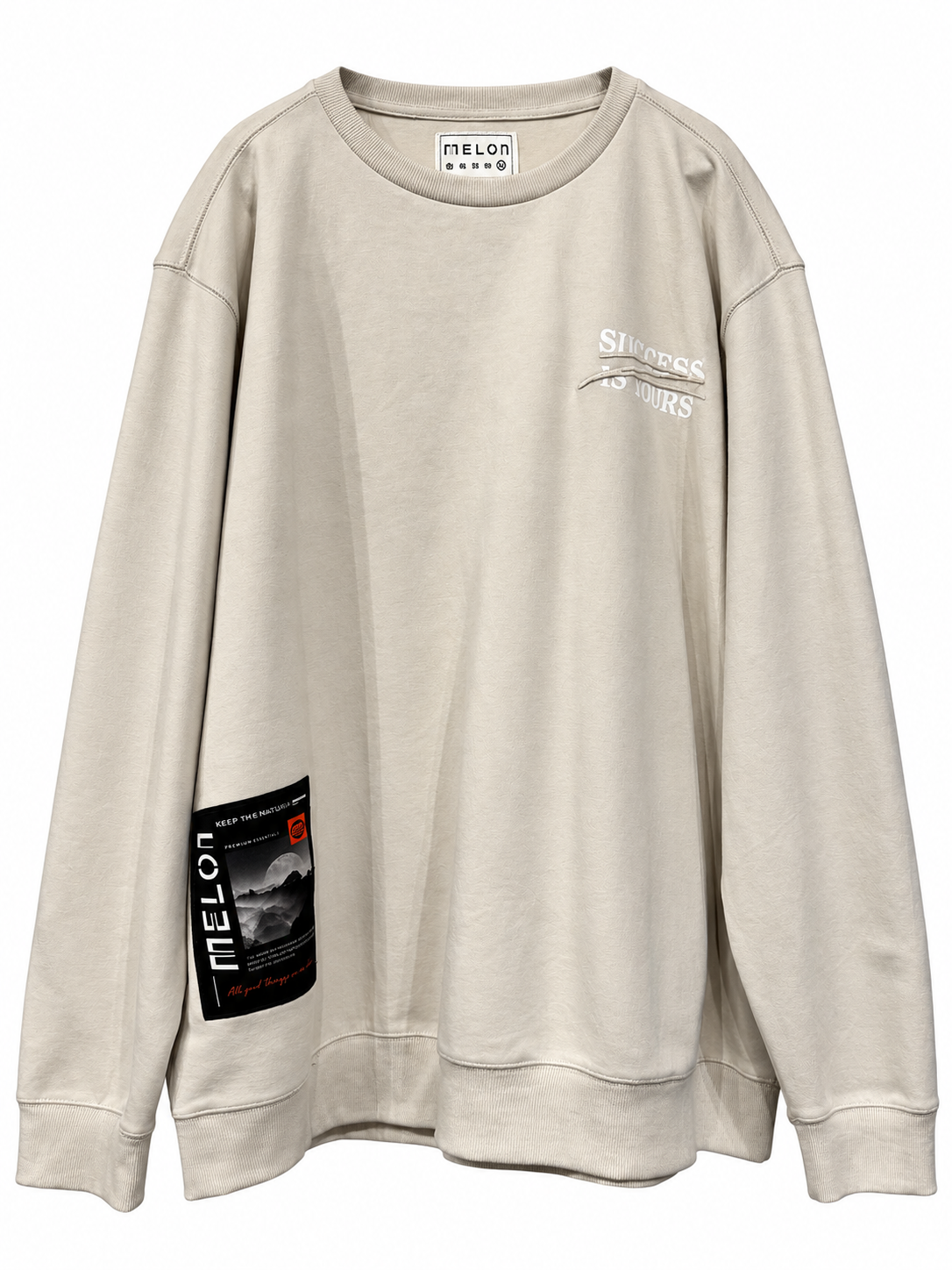 Beige Graphic Sweatshirt